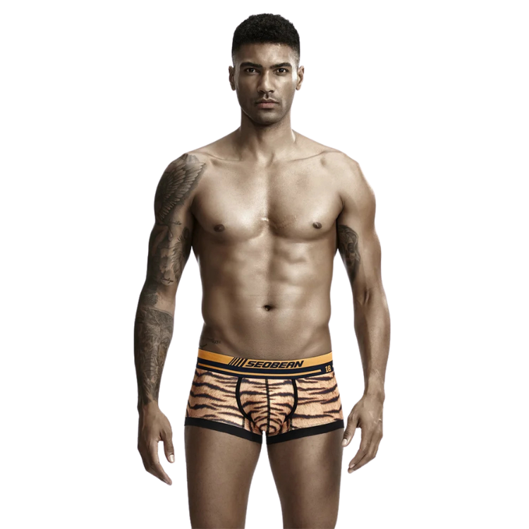 SEOBEAN Luxe Print Silk Low-Waist Boxers