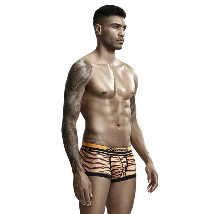 SEOBEAN Luxe Print Silk Low-Waist Boxers