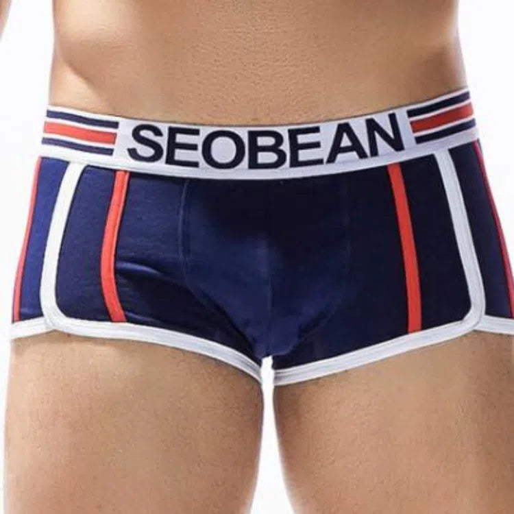 SEOBEAN Racing Stripes Low Rise Boxer Briefs