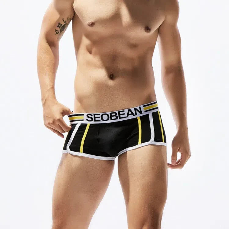 SEOBEAN Racing Stripes Low Rise Boxer Briefs