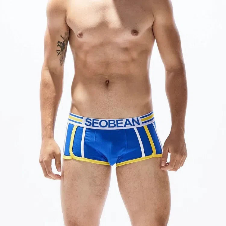 SEOBEAN Racing Stripes Low Rise Boxer Briefs