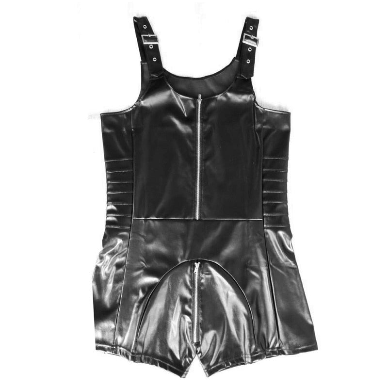 Sleeveless Open Crotch Faux Jumpsuit