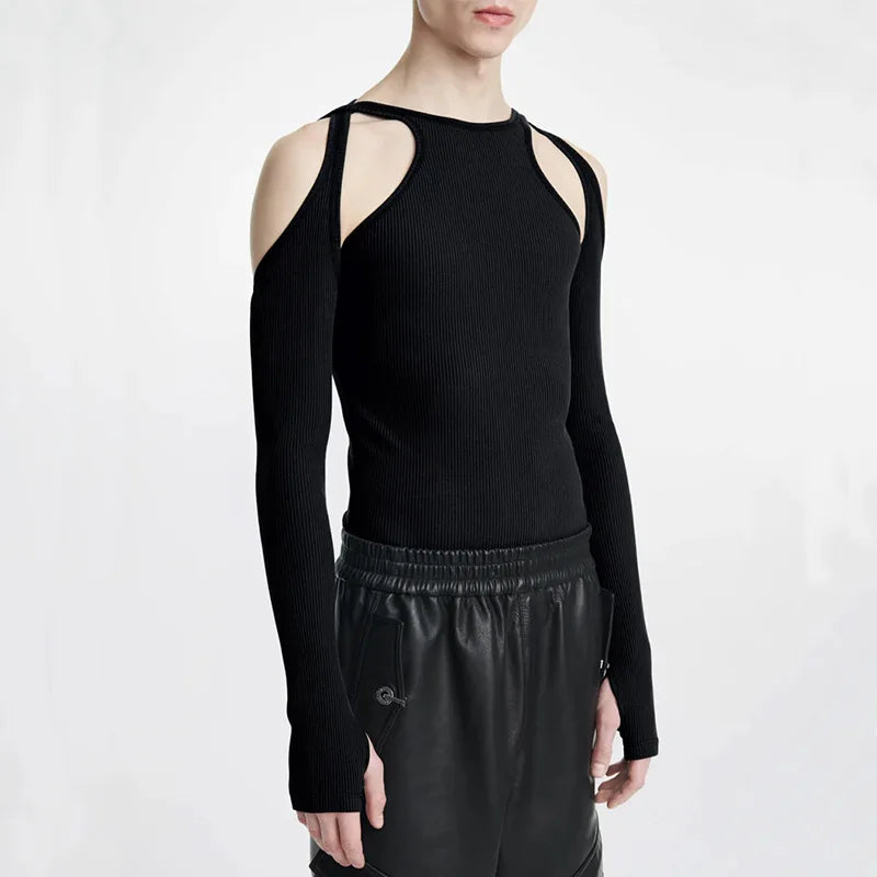 Men's Cut-Out Sexy Stretch Skinny T-Shirt