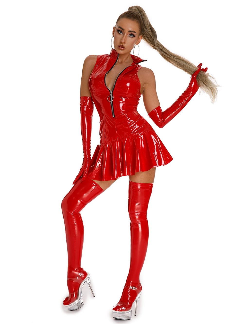 Ultra-Shine PVC Fetish Mini Dress Club