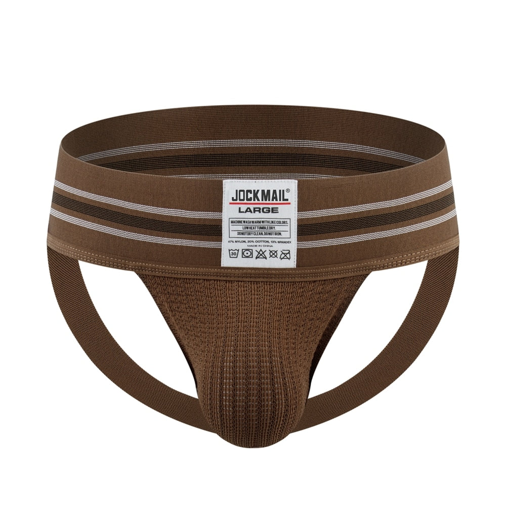JOCKMAIL Rainbow Wide Waistband Athletic Jockstrap