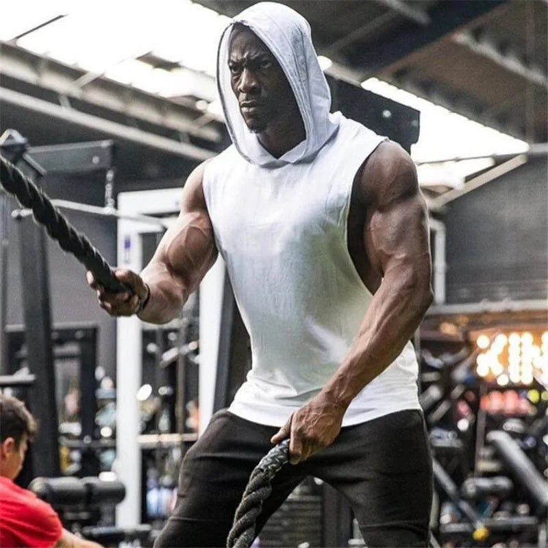 Men's Hooded Fitness Racerback Vest
