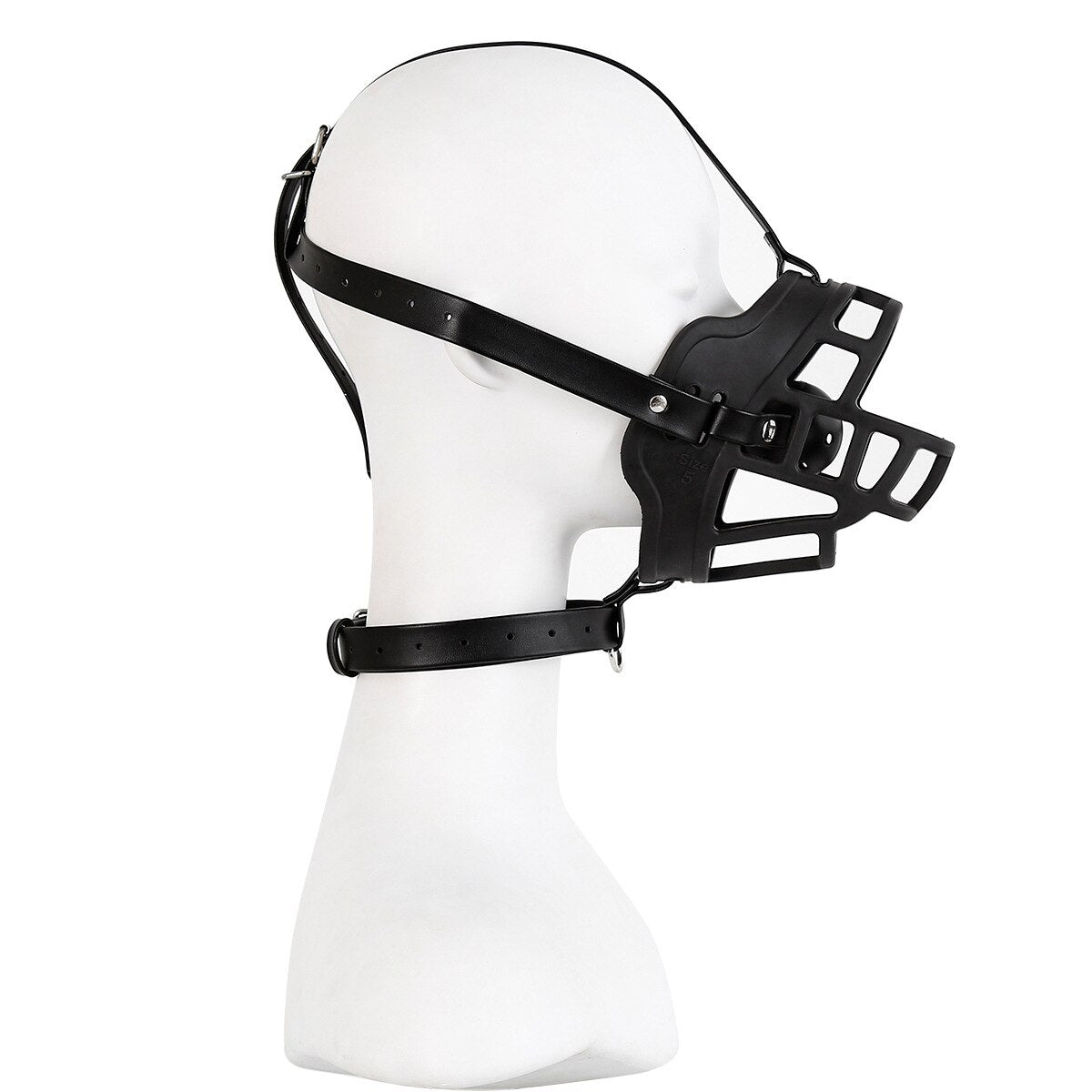 Half Face Slave Mask with Gag Ball Muzzle