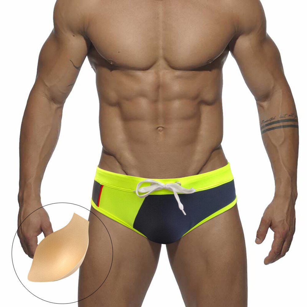 Racing Stripe Drawstring Swim Briefs
