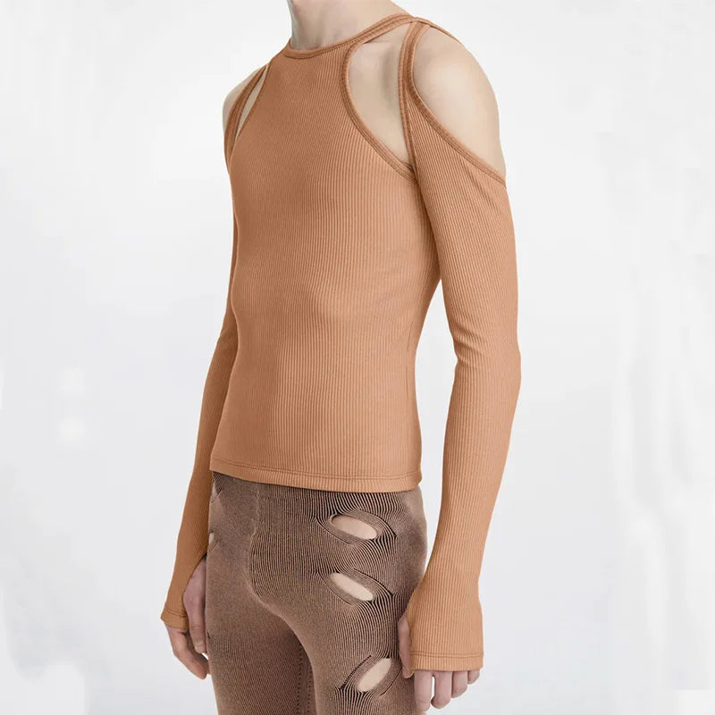 Men's Cut-Out Sexy Stretch Skinny T-Shirt