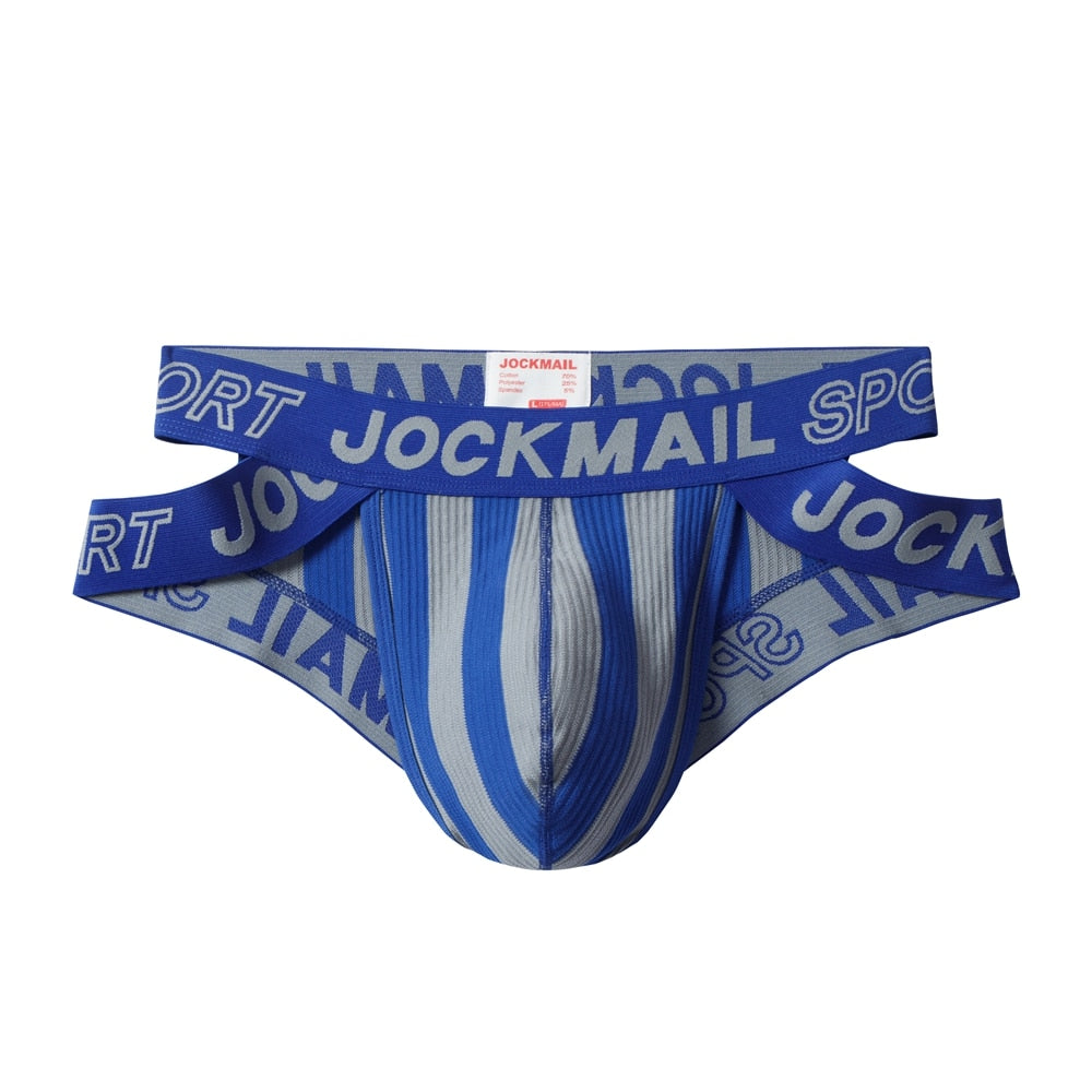 JOCKMAIL Striped & Strapped Briefs