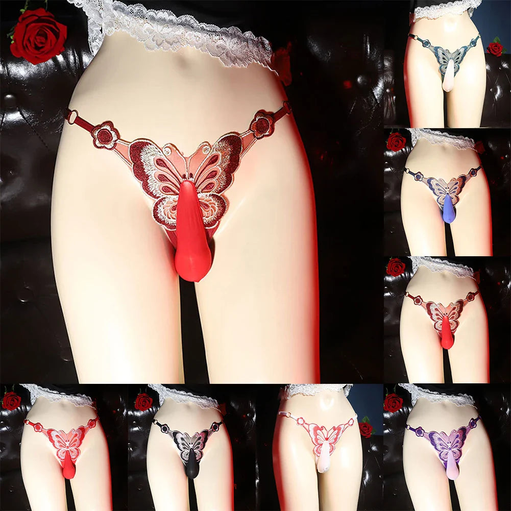 Butterfly Embroidered Adjustable Sexy Thong