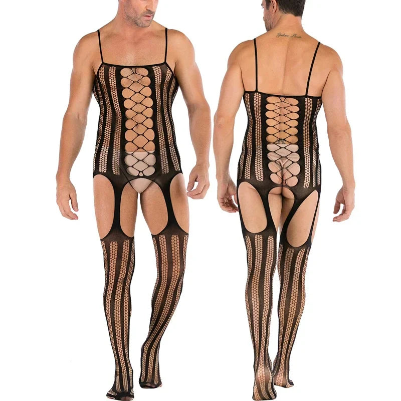 Hollow Temptation Men's Fishnet Pantyhose