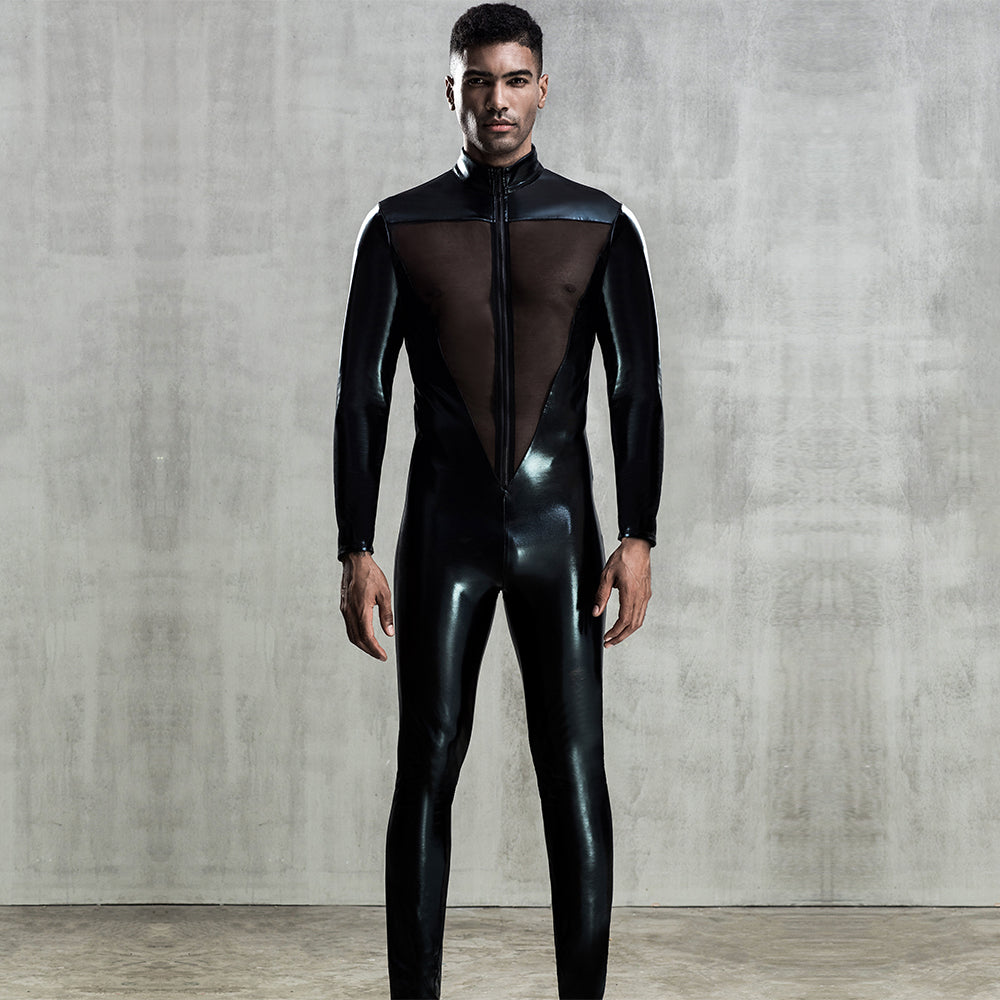 Men's Sheer Mesh Bodysuit
