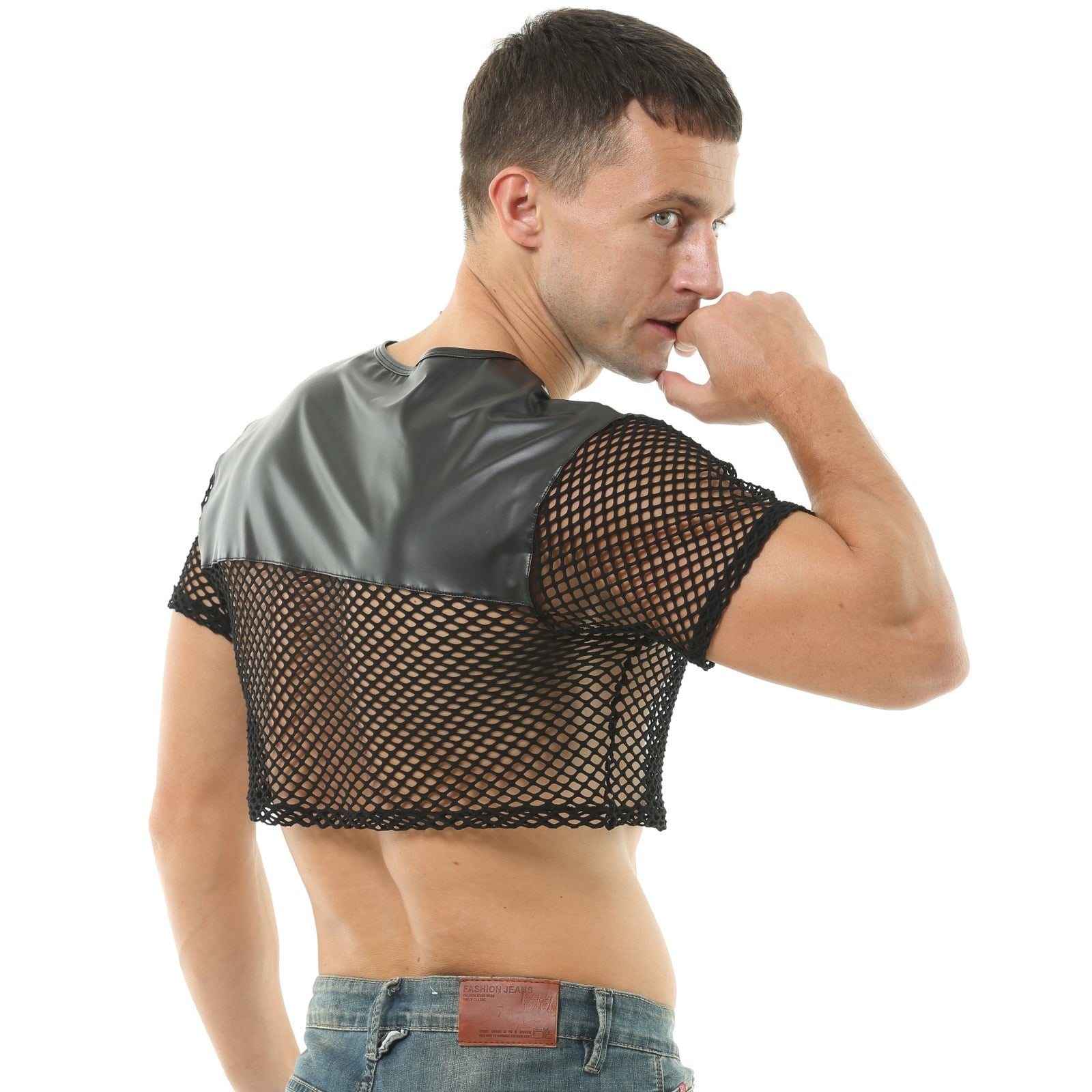 Black Fishnet Crop Top