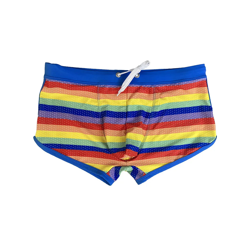 Rainbow Square Cut Swim Trunks