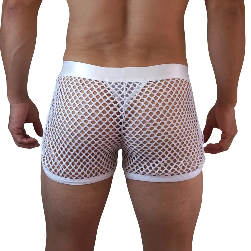 Jockmail Reveal All Fishnet Underwear Shorts