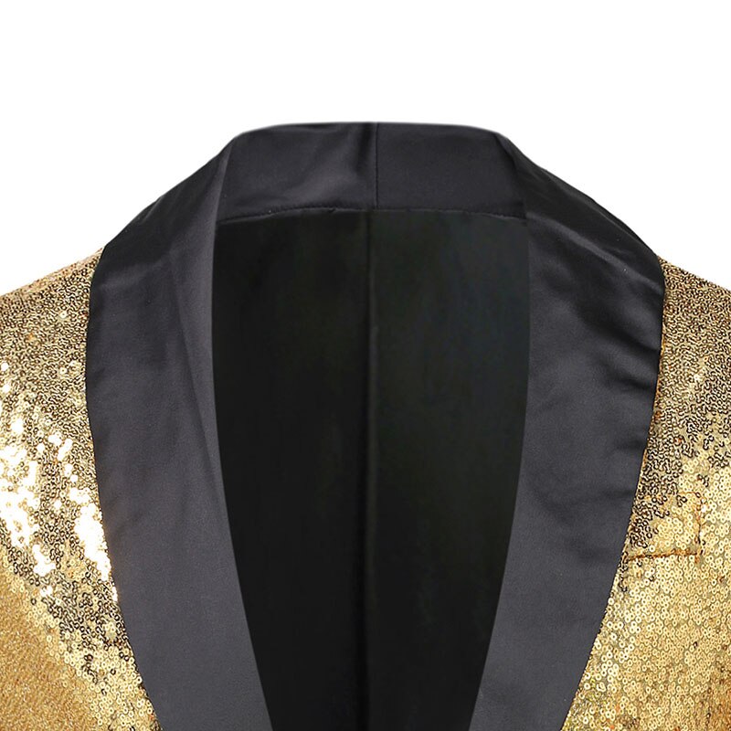 Shiny Rainbow Sequin Tuxedo Jacket