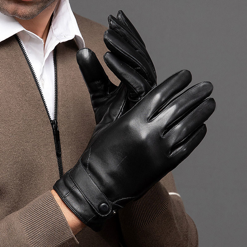 Sexy Men's Sheepskin Leather Gloves