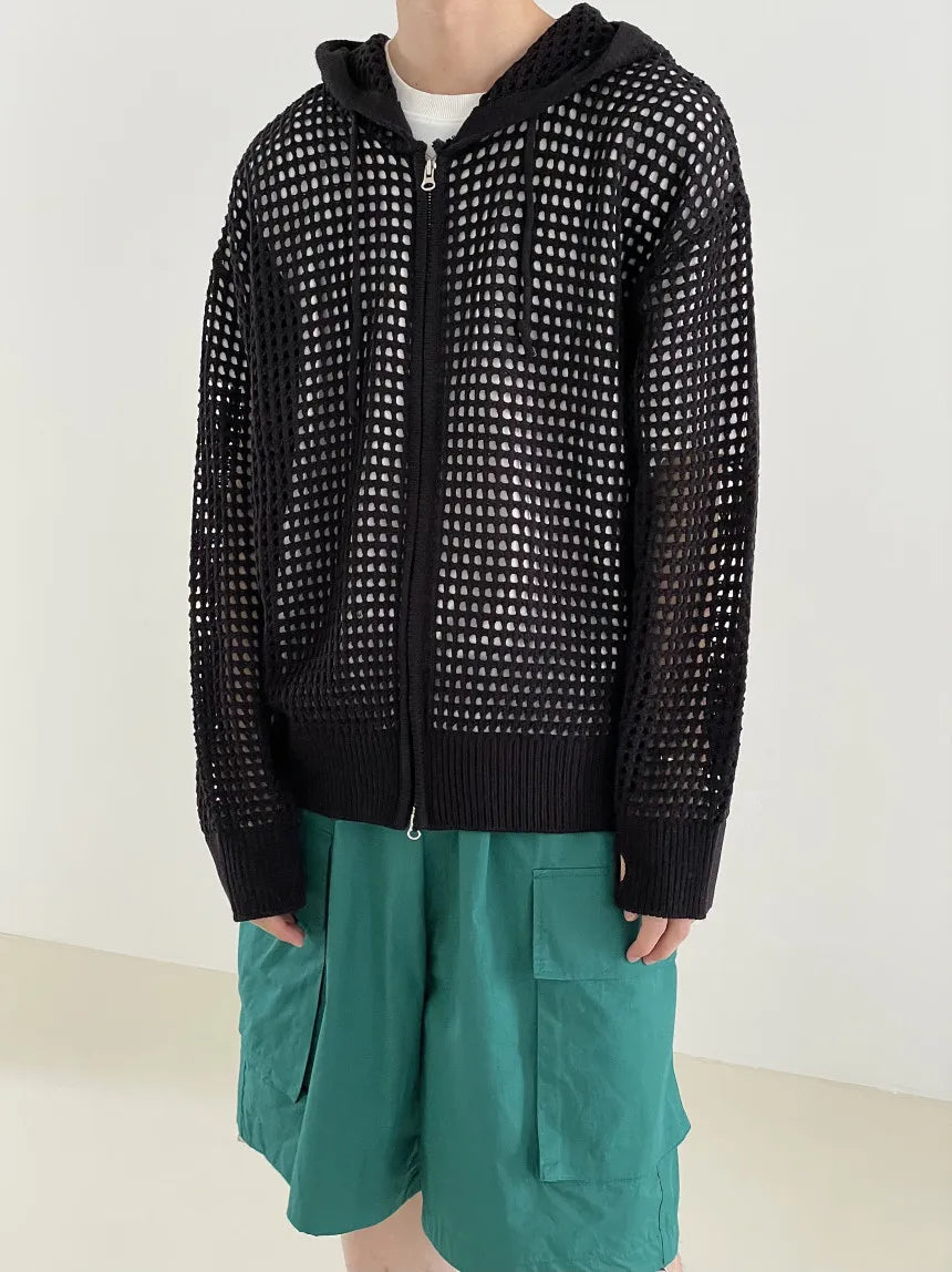 Mesh Hooded Sweatshirt