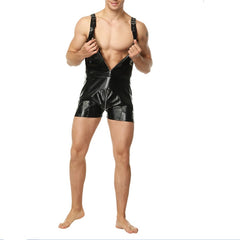 Men's Erotic Leather Jumpsuit