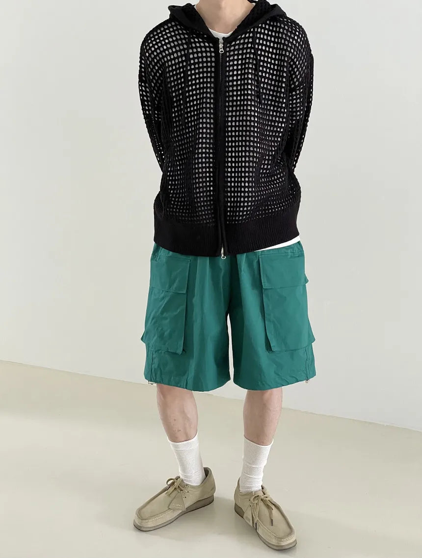 Mesh Hooded Sweatshirt