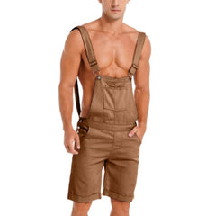 Leisurely All-in-One: Men's Solid Color Dungarees