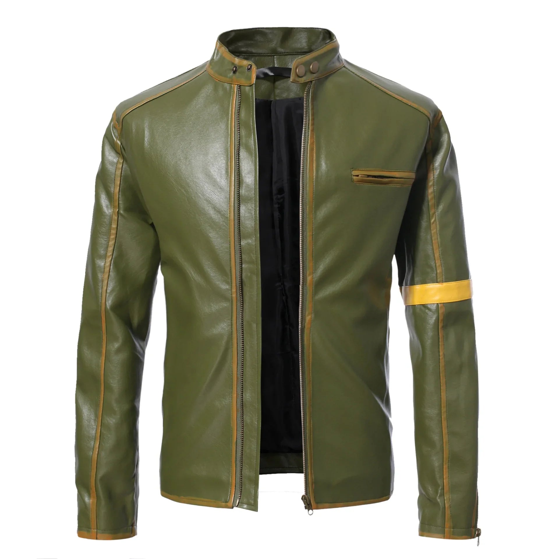 Handmade Distressed Biker PU Leather Jacket