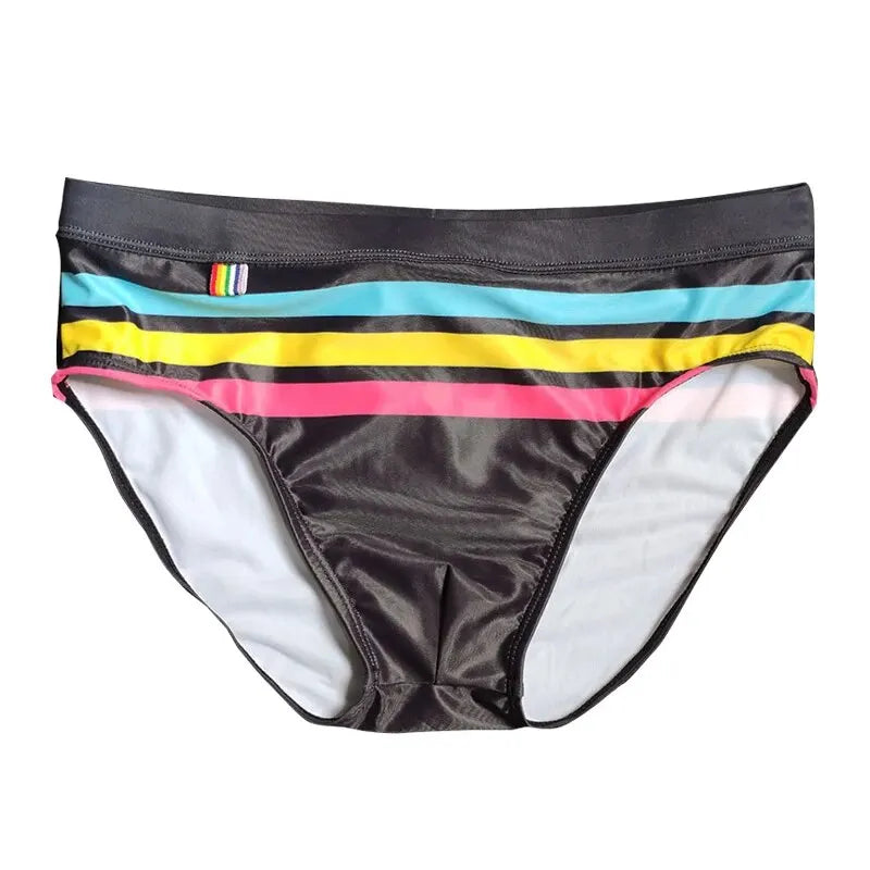 Sexy Striped Swim Briefs