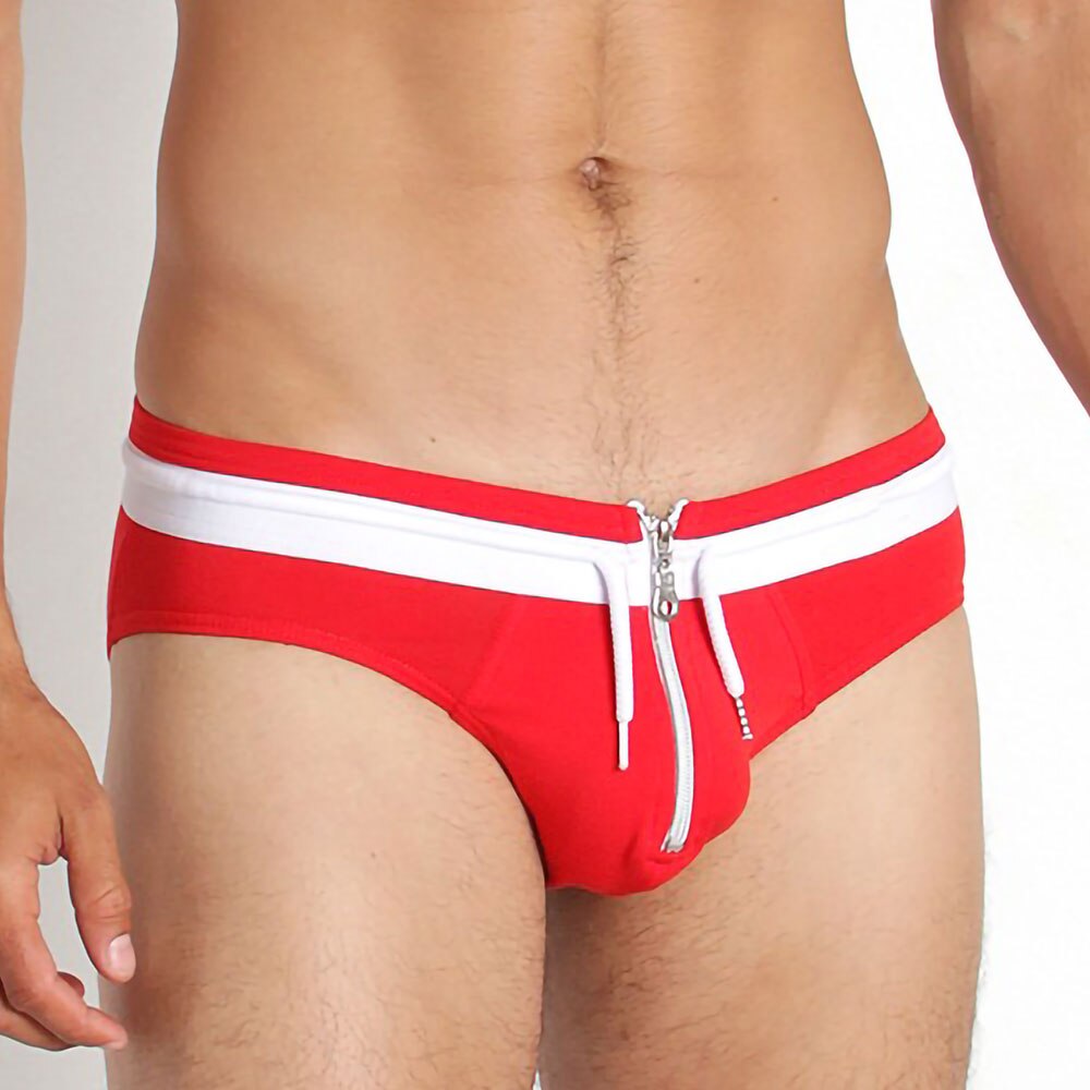 Tempting Zip Front Swim Briefs