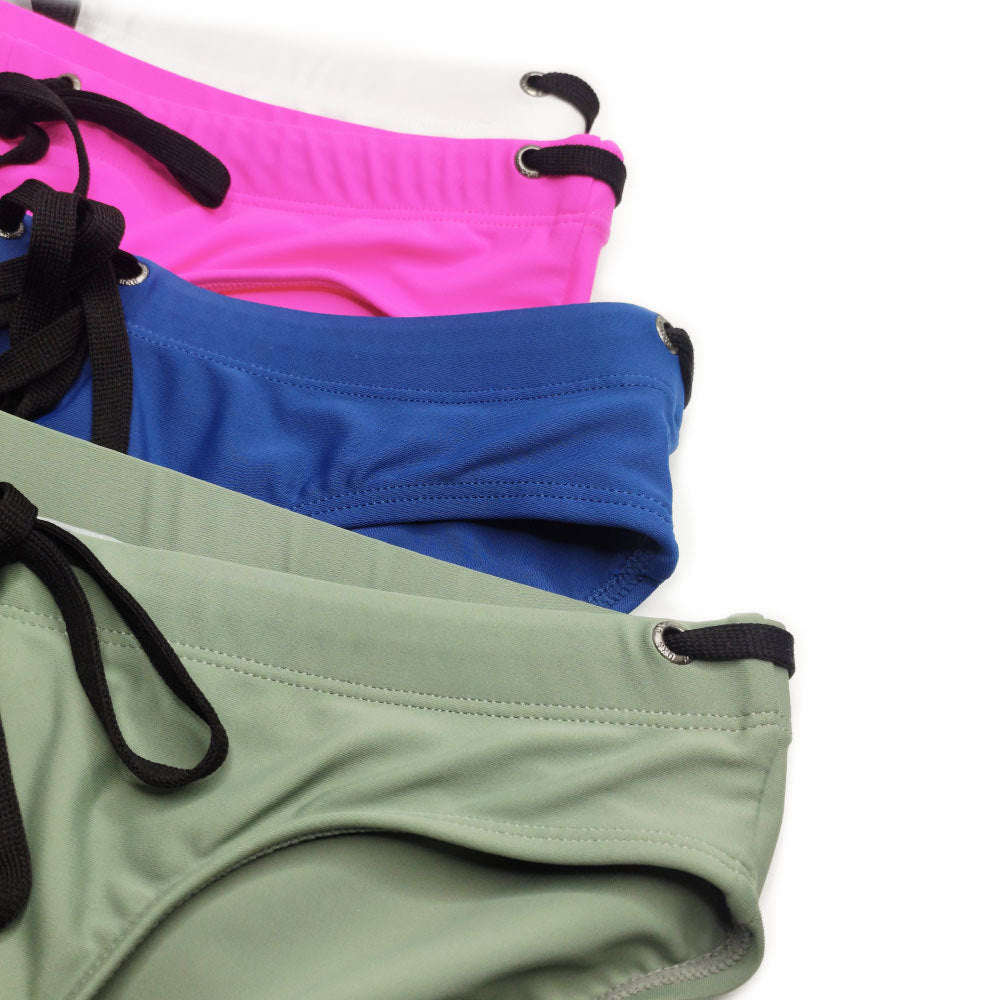 Solid Color Swim Briefs for Men