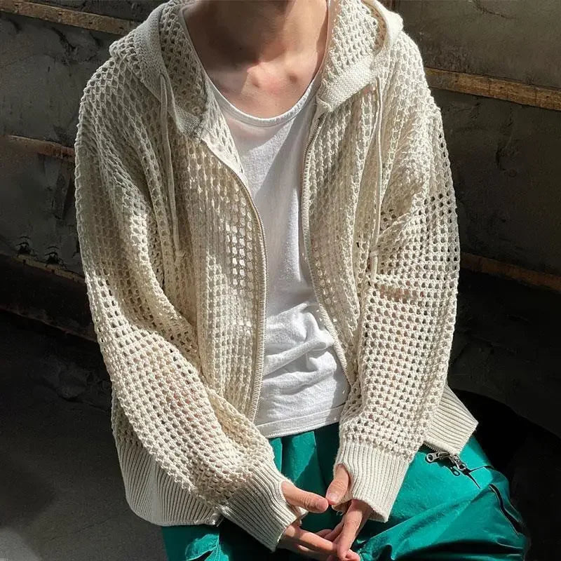 Mesh Hooded Sweatshirt