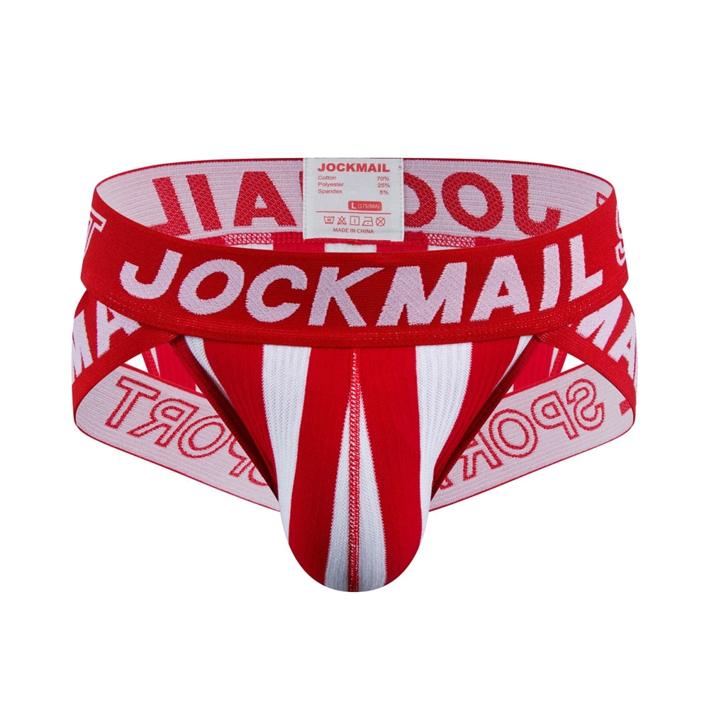 JOCKMAIL Striped & Strapped Briefs