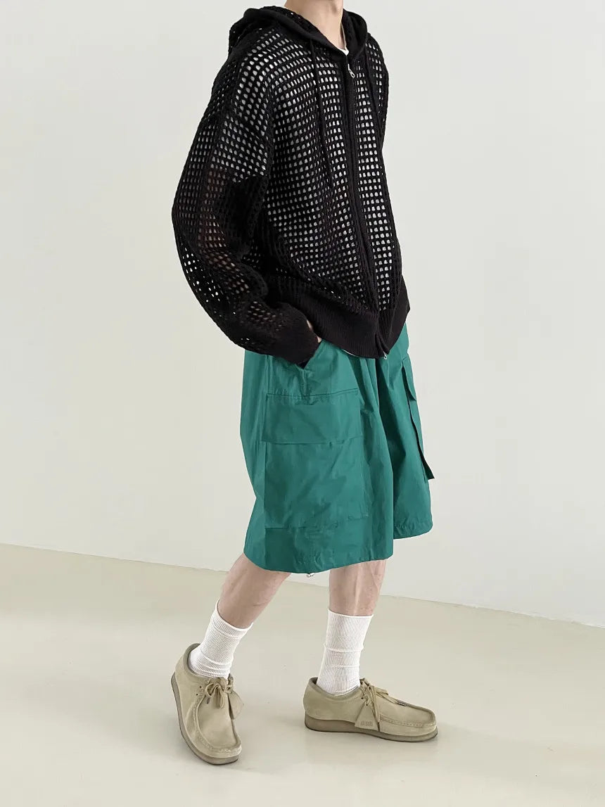 Mesh Hooded Sweatshirt