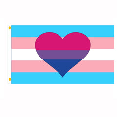 Transgender With Bisexual/Biromantic Heart Pride Flag