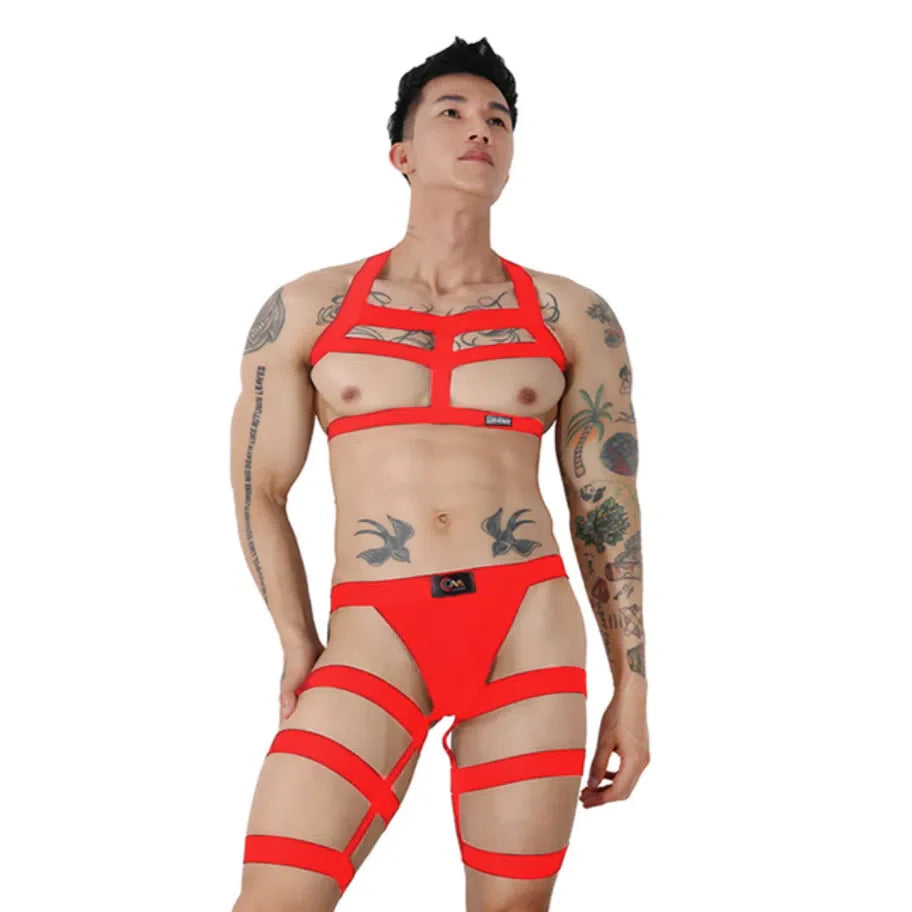 The Works: Elastic Harness + Briefs + Socks Set (3 Piece Outfit)
