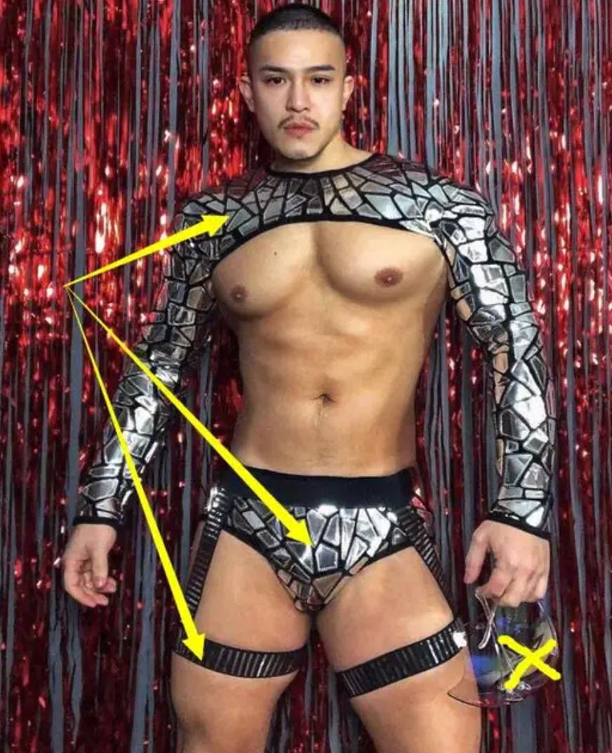 Sequin Shimmer Men's Hooded Clubwear Outfit