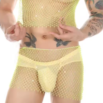 Rhinestone Rendezvous Male Mesh Shorts