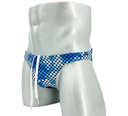 Skinny Geometric Swim Briefs
