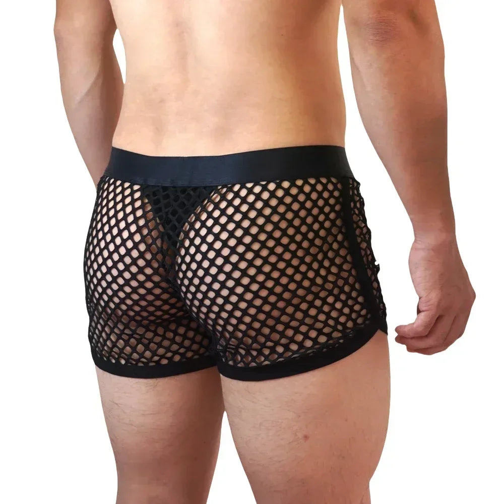 Jockmail Reveal All Fishnet Underwear Shorts