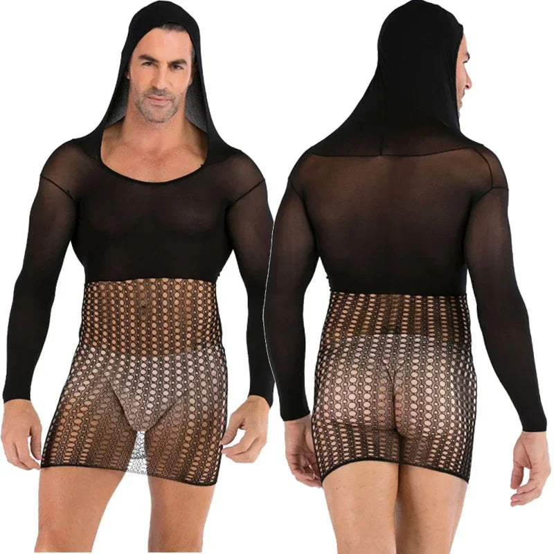 Hollow Temptation Men's Fishnet Pantyhose