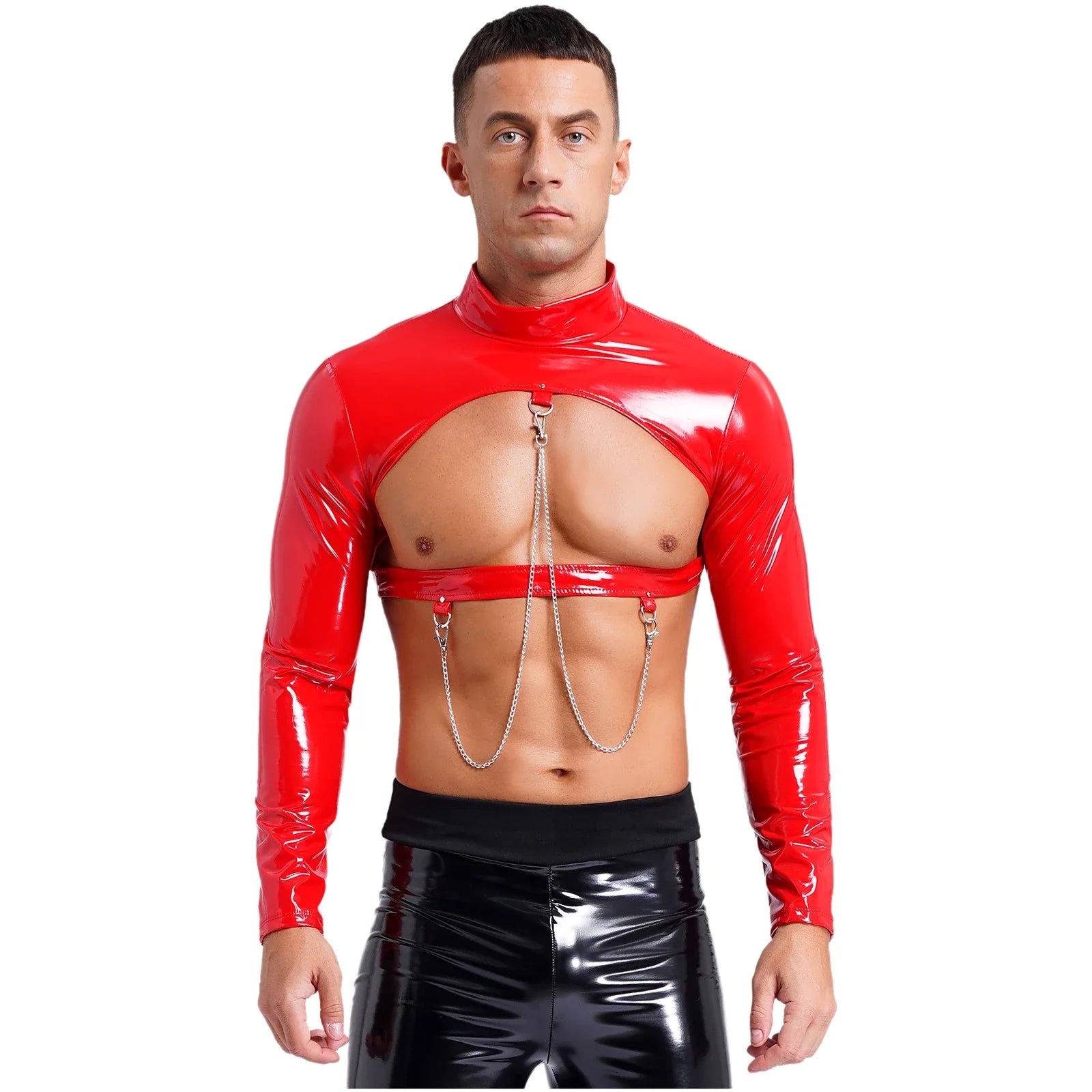 Metallic Mischief Patent Leather Crop Top