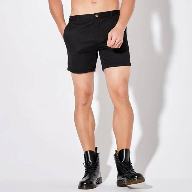 Sleek Solid Color Slim Fit Shorts