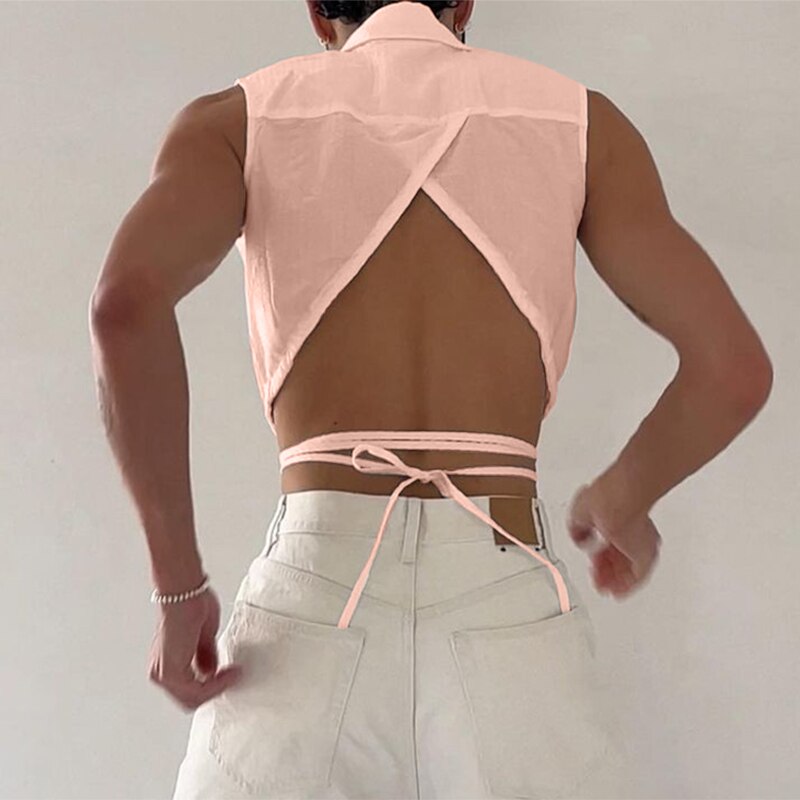 Sexy Lace-Up Backless Crop Top