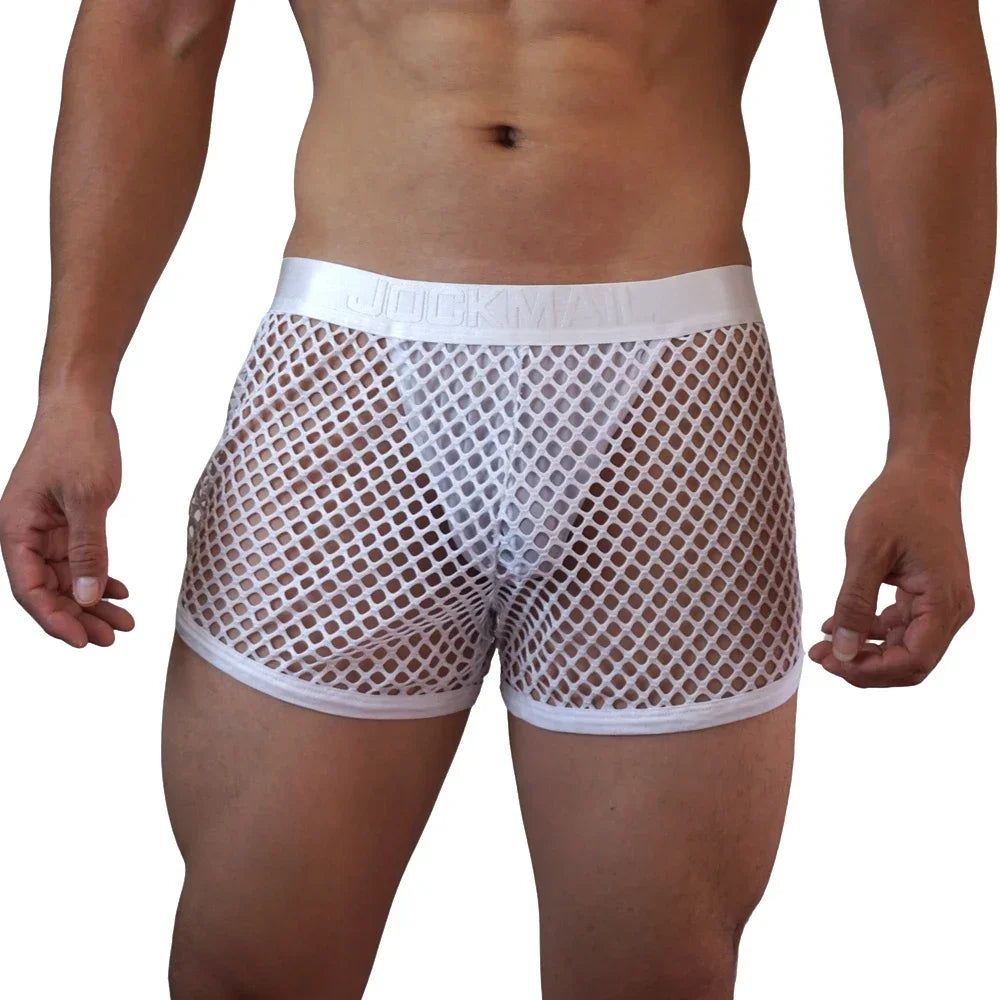 Jockmail Reveal All Fishnet Underwear Shorts