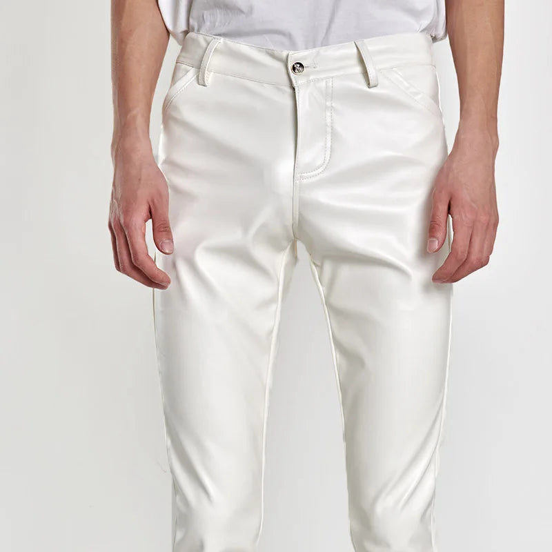 Elastic Tight Men's PU Leather Pants