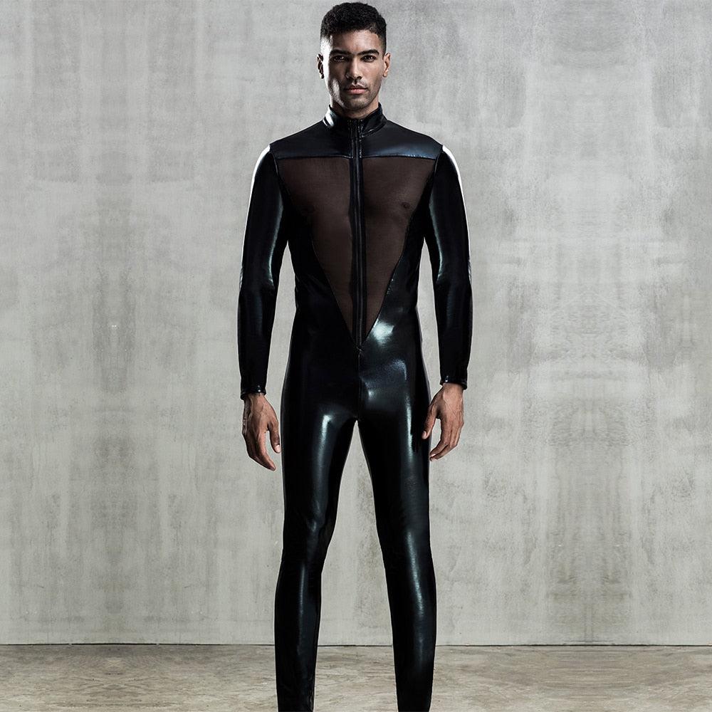 Men's Sheer Mesh Bodysuit