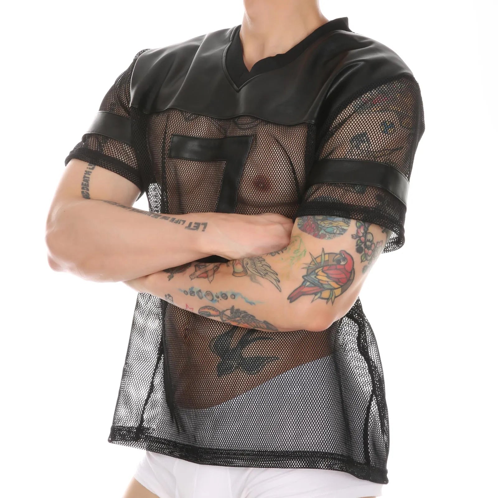 Athletic Seduction See-Through Fishnet Top