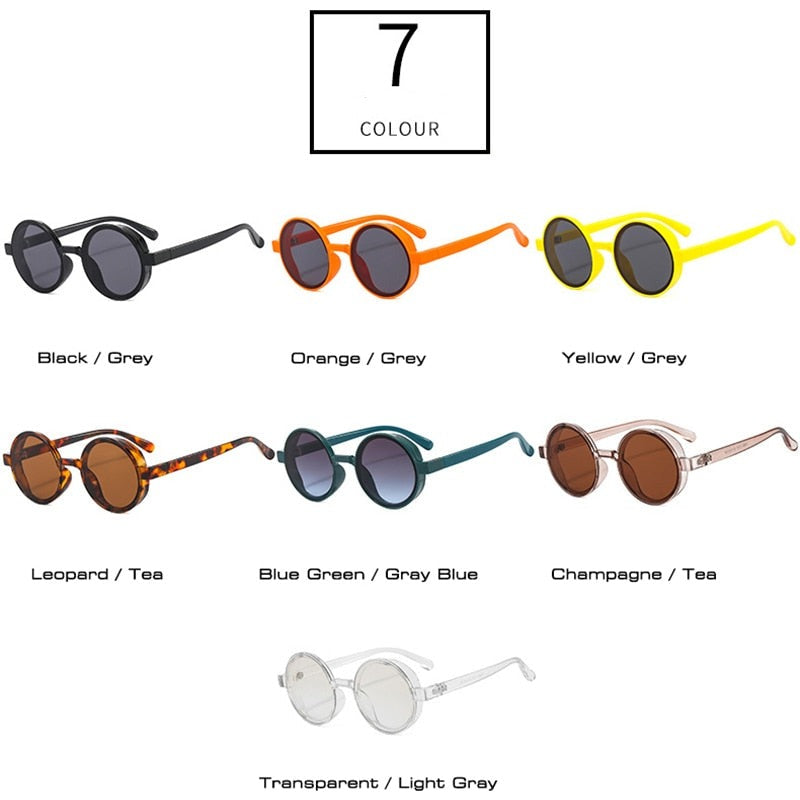 Retro Round Punk Sunglasses