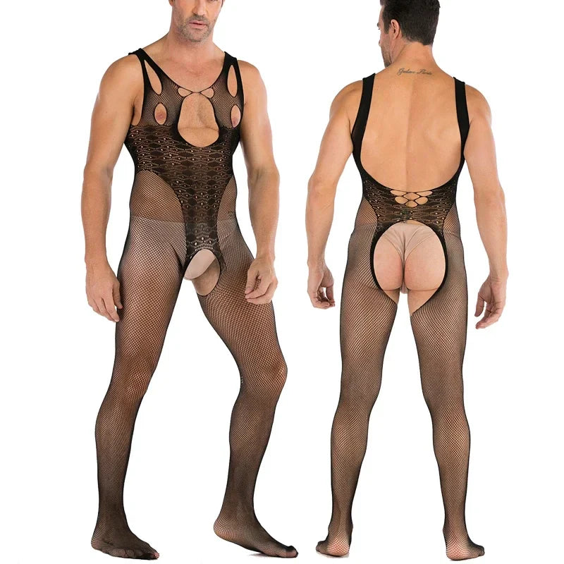 Hollow Temptation Men's Fishnet Pantyhose