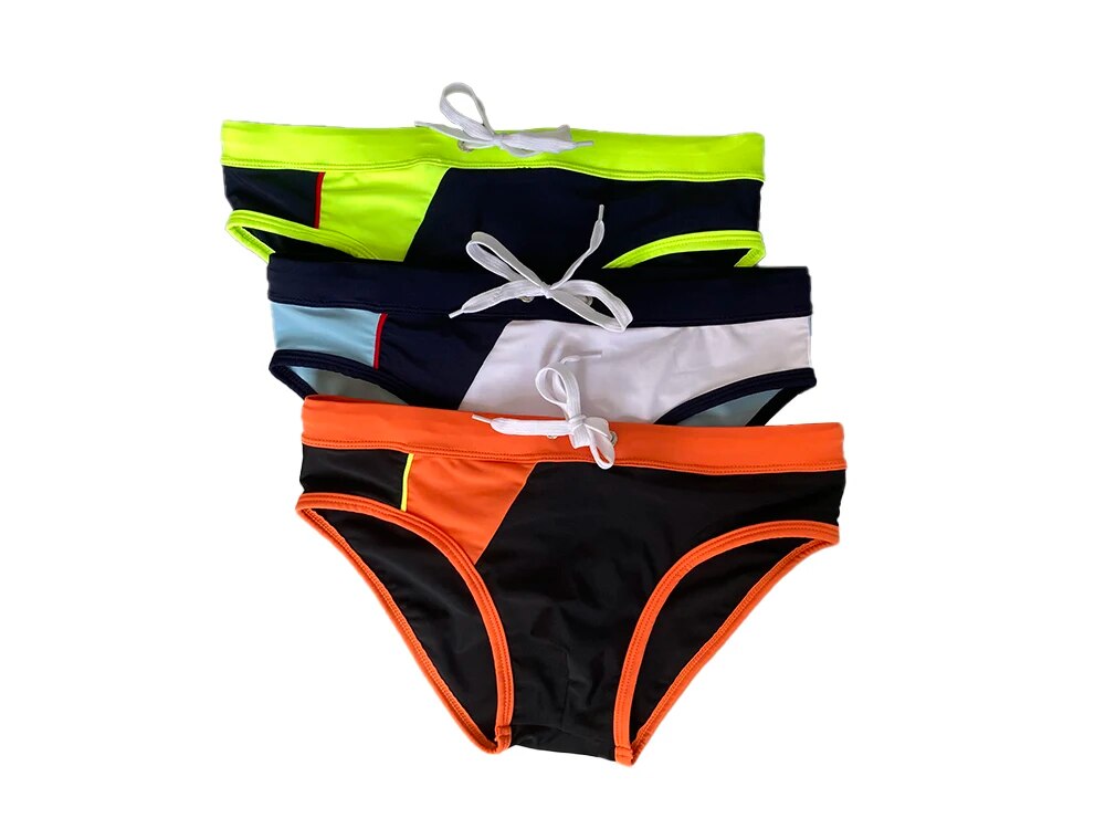 Racing Stripe Drawstring Swim Briefs